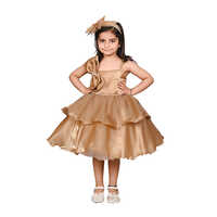 Girls Copper Tulle Knee Length Party Dress