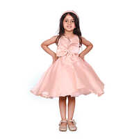 Girls Peach Tulle Knee Length Party Dress