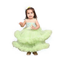 Green Sequine Party Dress With Tulle Skirt