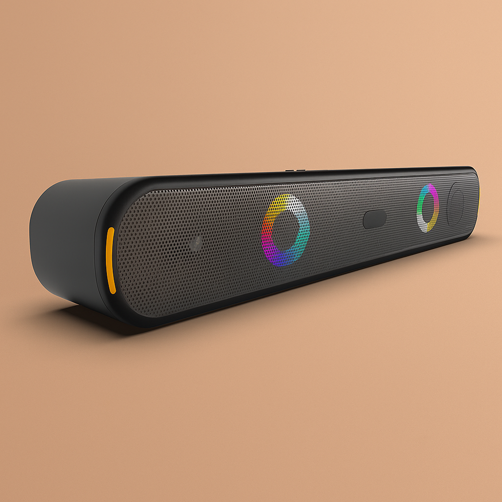 Portable Wireless Bluetooth Soundbar with RGB Lights