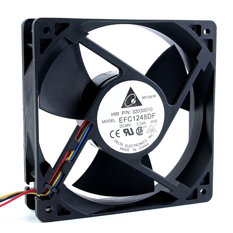 Delta Efc1248df Dc48v 0.33a 120*120*32mm 12032 12cm Original Double Ball Bearing 4-wire Pwm Switch Cooling Fan - Color: Black
