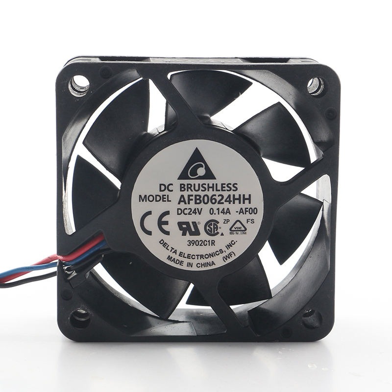 Delta 12V 48V DC 24V 0.14A AC EC 6025 60X60X25MM 6CM Three-wire Dual Ball Bearing Inverter Axial Flow AFB0624HH-AF00 Cooling Fan