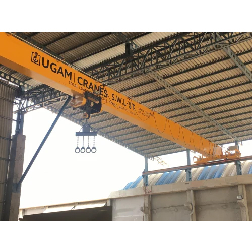 5 Ton Single Girder EOT Crane - Yellow Finish, 5 Tonne Load Capacity, 5-10 m/m Traveling Speed, 220 Volt for Industrial Applications