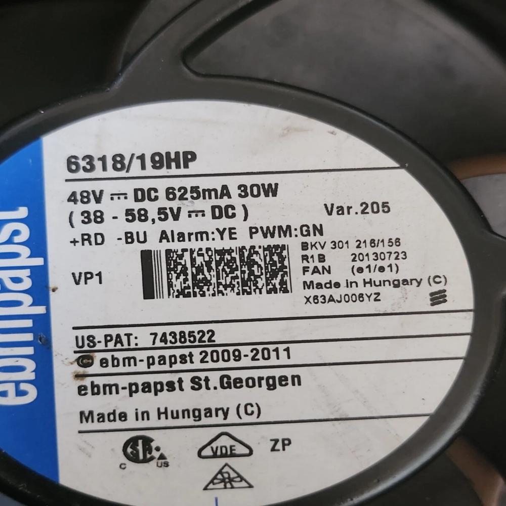6318/19HP EBM Papst Cooling Fan 48VDC 559CFM 172MM Axial