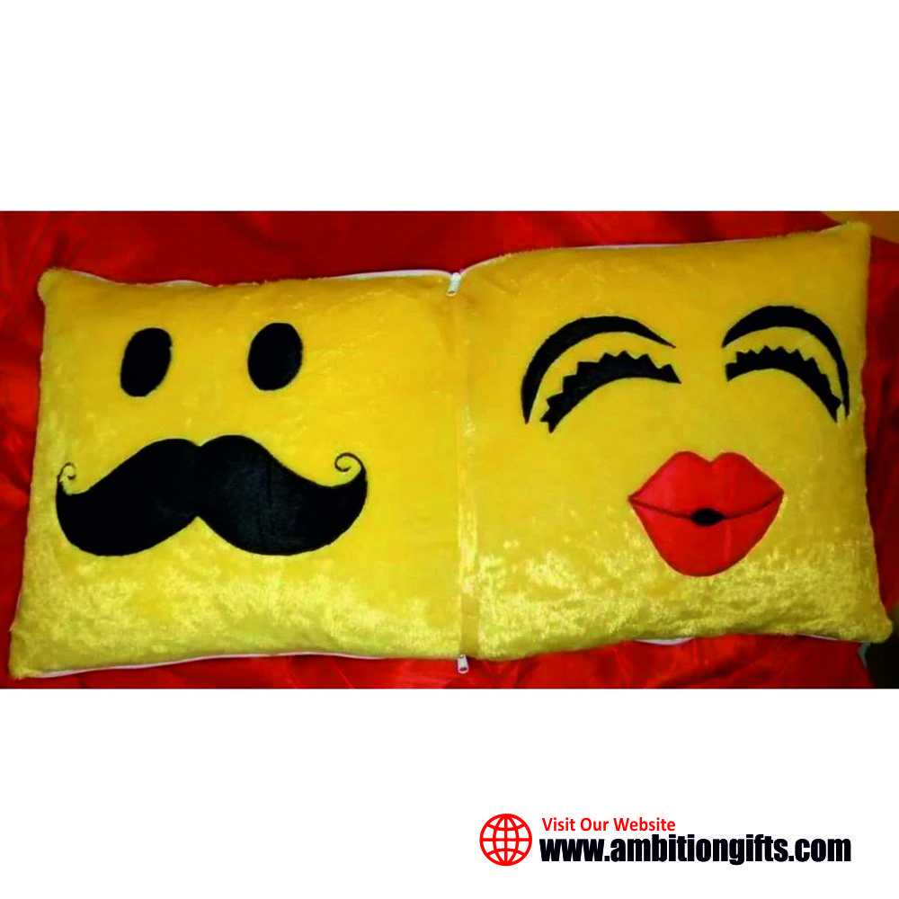 Smiley Square Couple Cushion