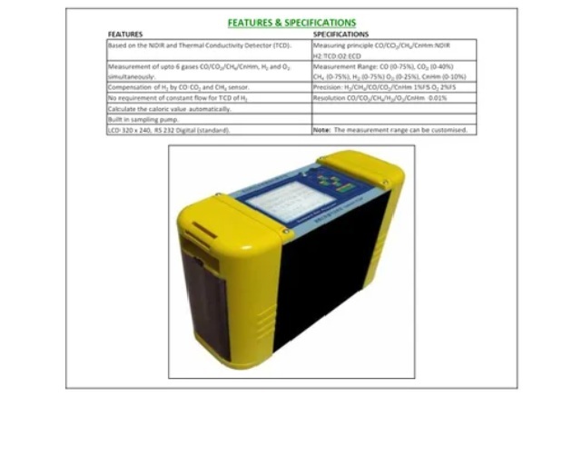 Producer Gas Analyzer - Application: Lab