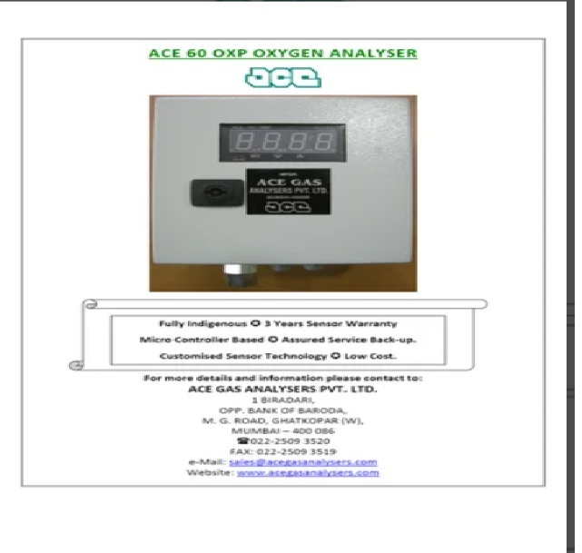 Ace Oxygen Gas Analyzer - Color: Black