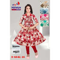 KL26 Rayon Printed Frock With Leggings