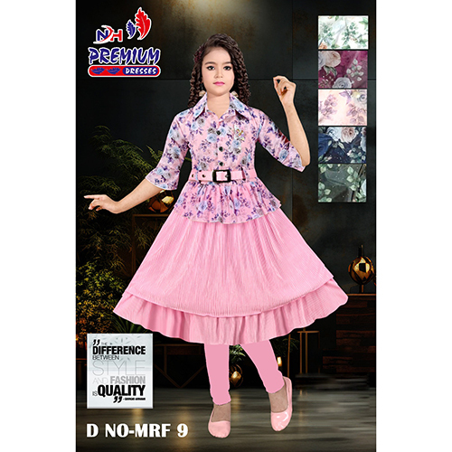 MRF9 Floral Printed Long Gown Frock