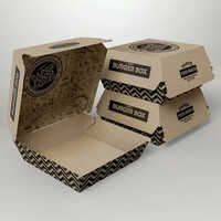 Printed Burger Packaging Box - Color: Brown