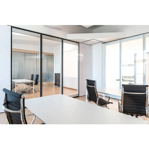 Toughened Glass Office Partition - Color: Transparent