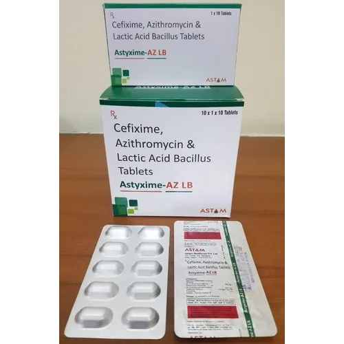 Cefixime Azithtromycin & Lactic Acid Bacillus Tablets