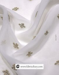 Embroidered Zari Work Butti Fabric