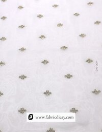 Embroidered Zari Work Butti Fabric
