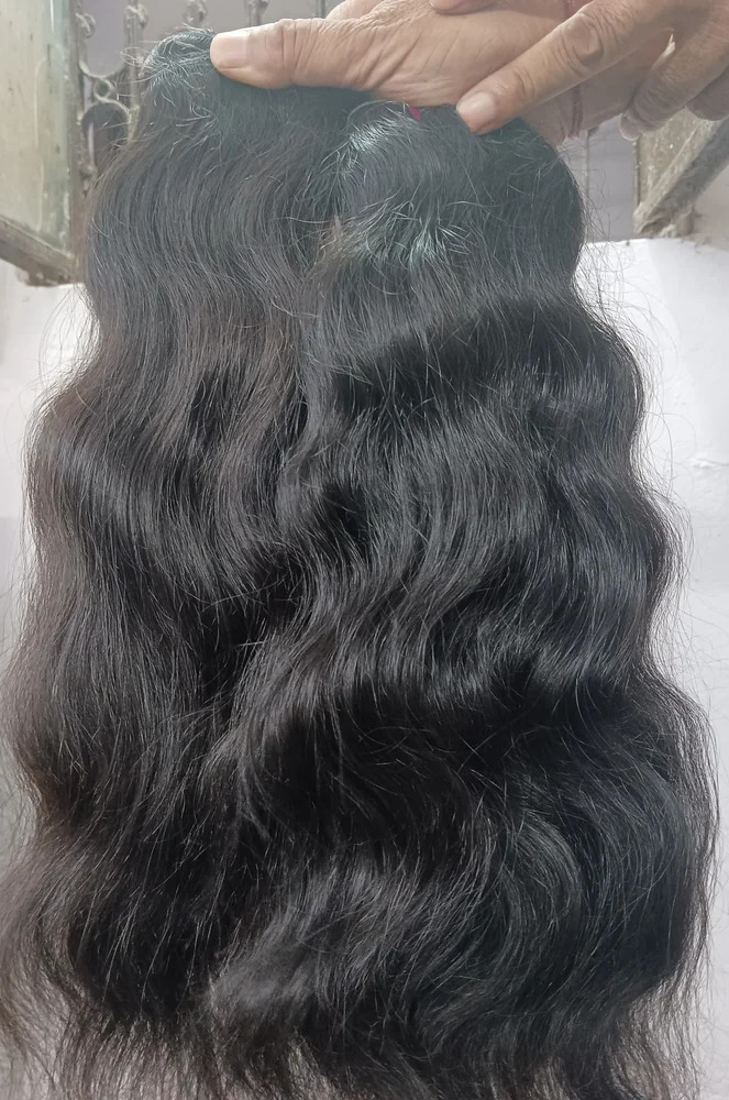 Black Unprocessed Natural Human Hair Extensions, 16 inch