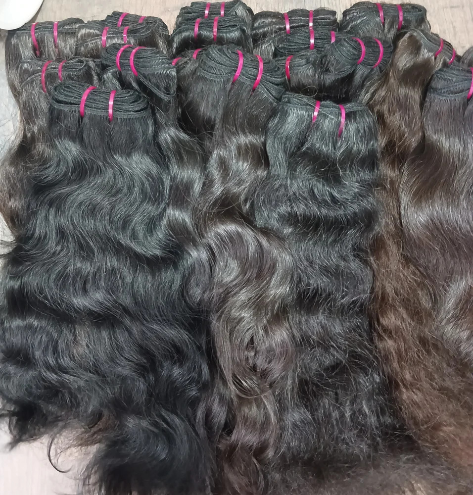 Black Unprocessed Natural Human Hair Extensions, 16 inch