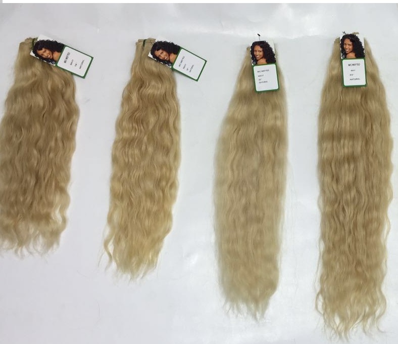 Blonde weft hair