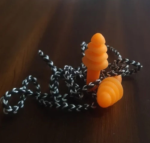 Rubber Safety Ear Plug - Color: Orange And Metal Colour