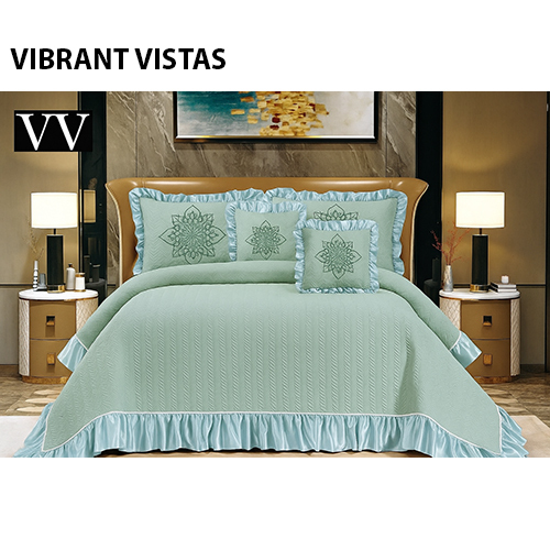 2201 5 Pcs Solid Colour Bed Sheet - Color: Green