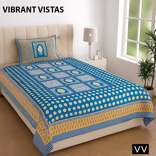 2401 Pure Cotton Single  2 Plus 2 Bed Sheet