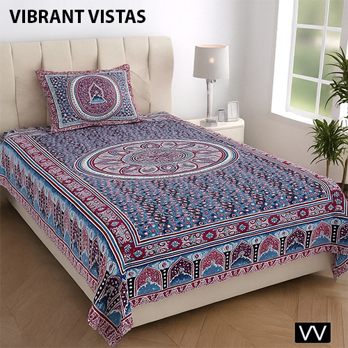 2403 Pure Cotton Single  2 Plus 2 Bed Sheet