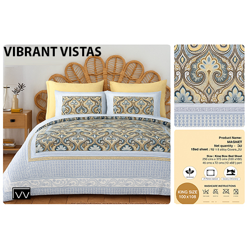 2503 Pure Cotton Bed Sheet - Color: Multicolor