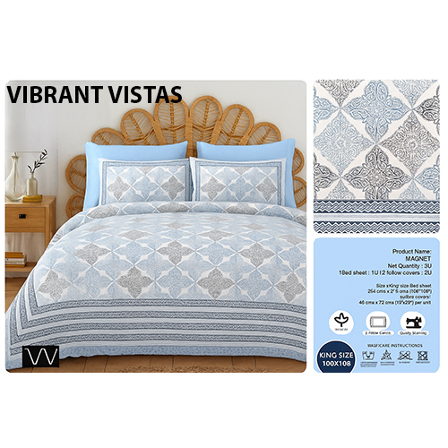 2504 Pure Cotton Bed Sheet - Color: Multicolor