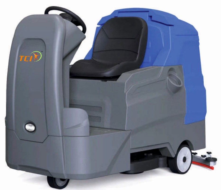 Automatic ride on scrubber