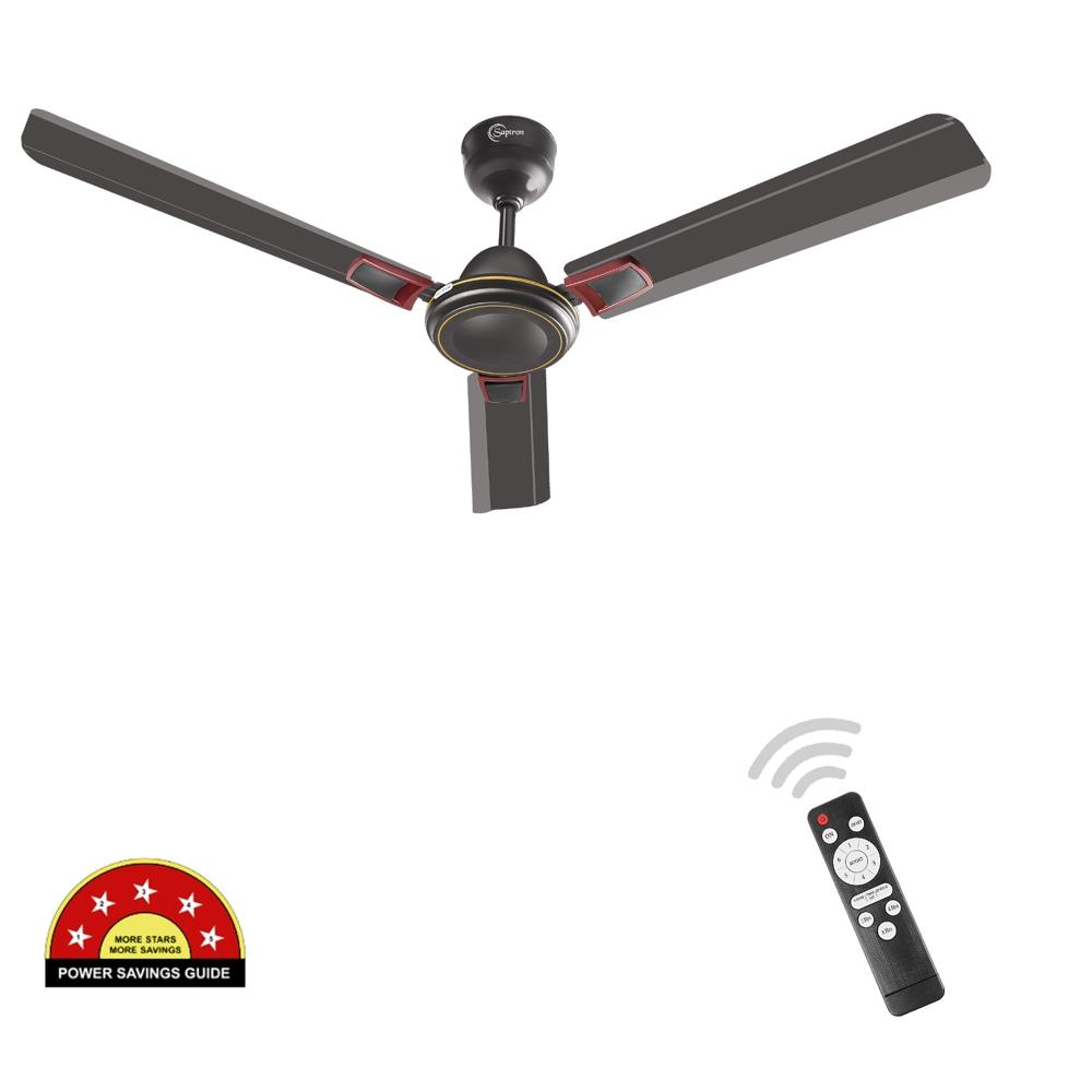 Bldc Ceiling Fan - Mild Steel Blades, 1200 Mm Size, Black Color, 28w Power, 7 Speed Remote Control | 5-star Energy Efficient, Ceiling Installation