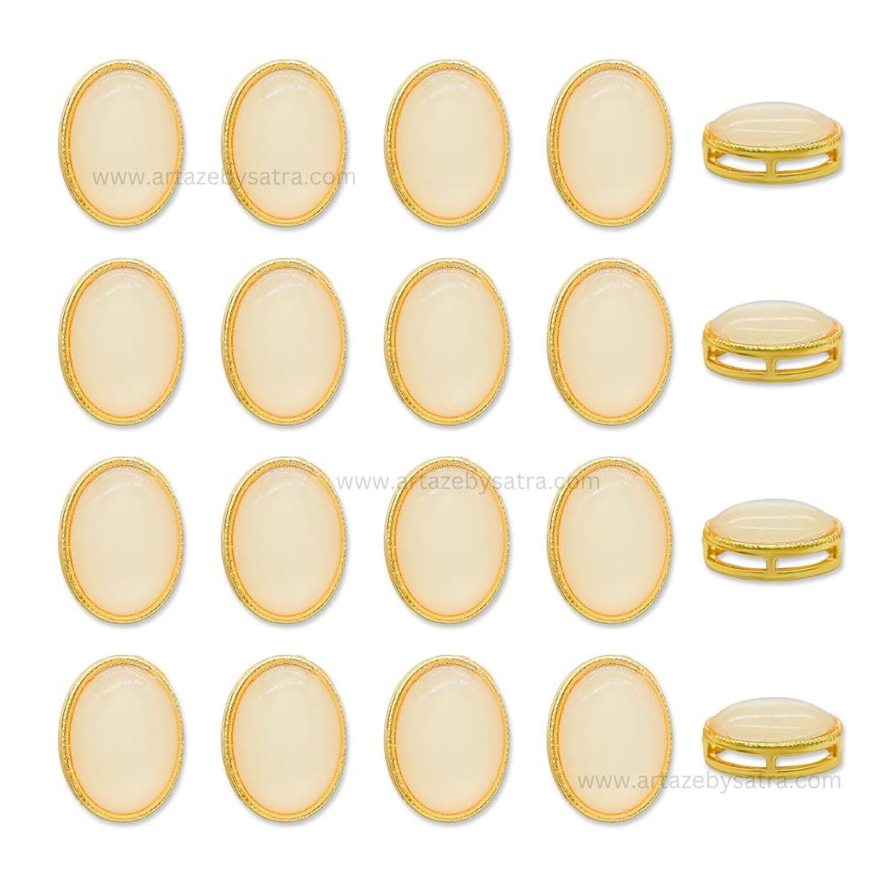 Oval Meenakari Kundan Beads | Size : 16mm | Qty : 12pcs | MK08