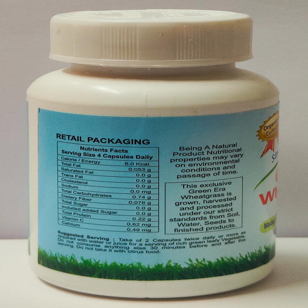 Organic Wheat Grass 120 Veg Capsules Bottle