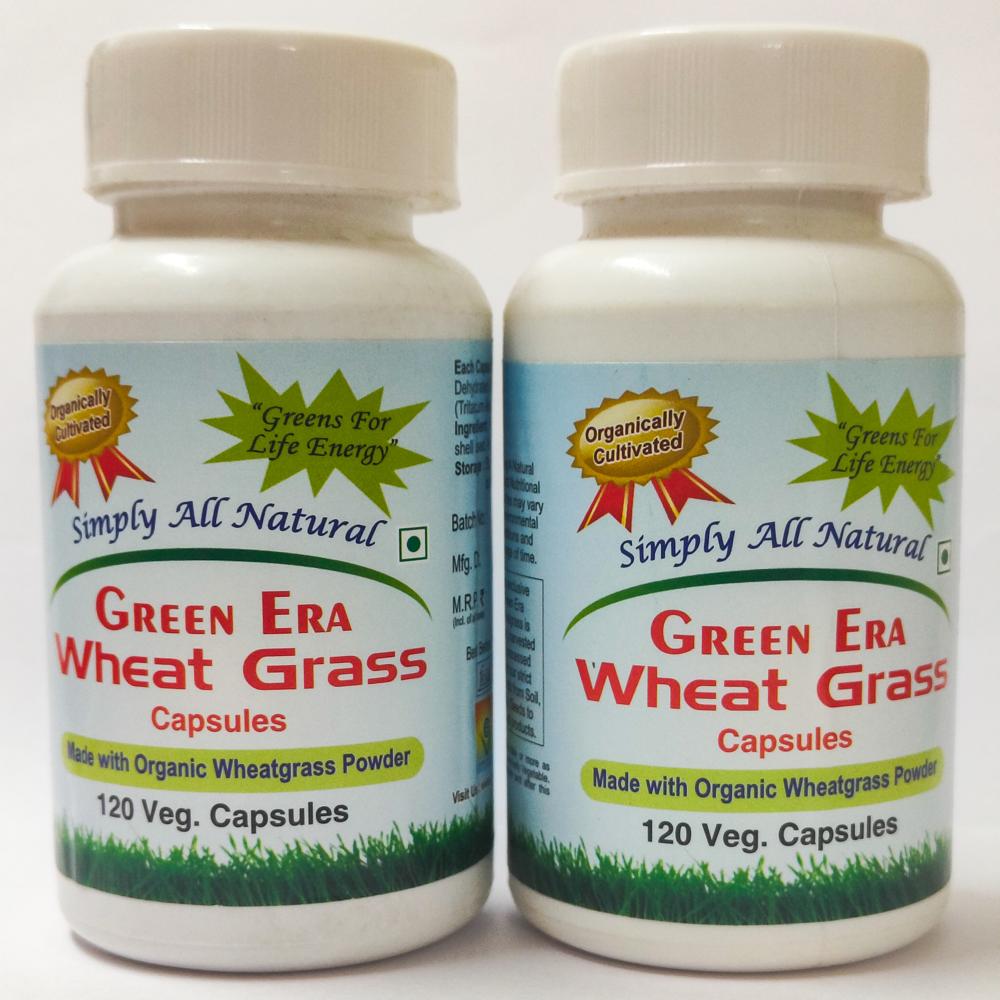 Organic Wheat Grass 120 Veg Capsules Bottle