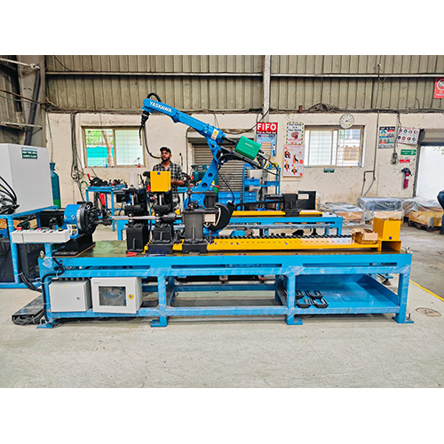 Hydraulic Cylinder Piston Welding Fixture With Robotic - Color: Blue
