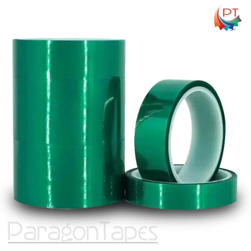 Single Sided Green Polyester Tape - Coating Type: Silicone Adhesive