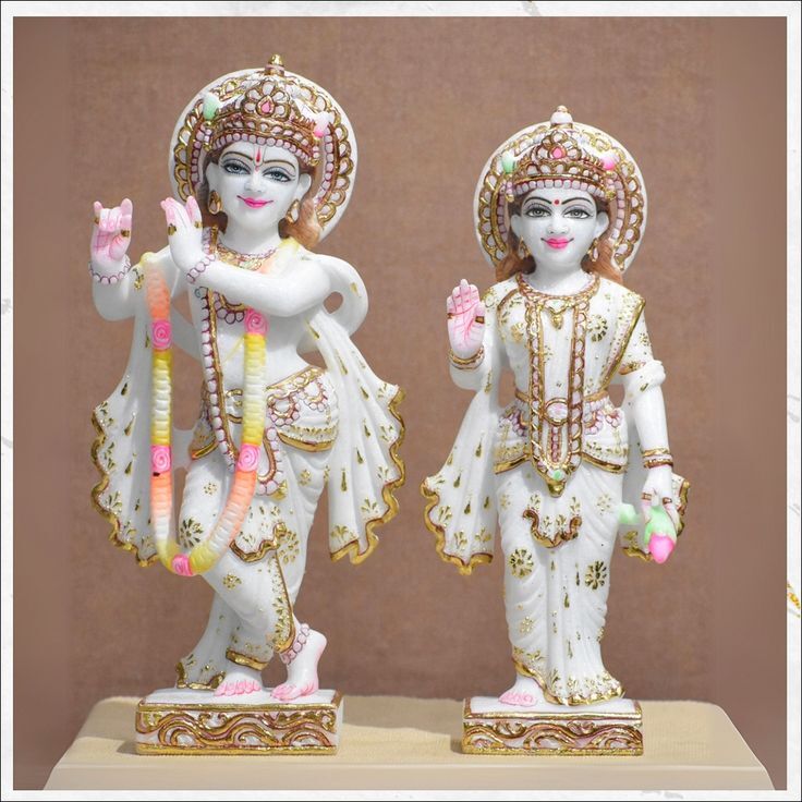 Spiritual Radha Krishna Statue in Makrana Marble