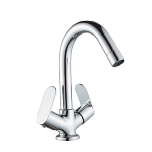 ZEN 0111 CENTRAL HOLE BASIN MIXER COMPLETE WITH 600MM LONG FLEXIBLE CONNECTING HOSE