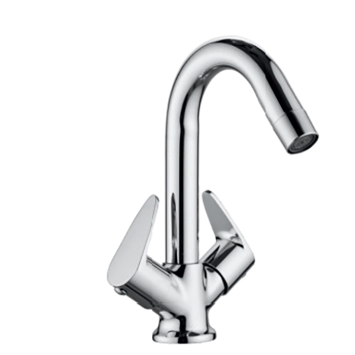 AQ 0111 CENTRAL HOLE BASIN MIXER COMPLETE WITH 600MM LONG FLEXIBLE CONNECTING HOSE