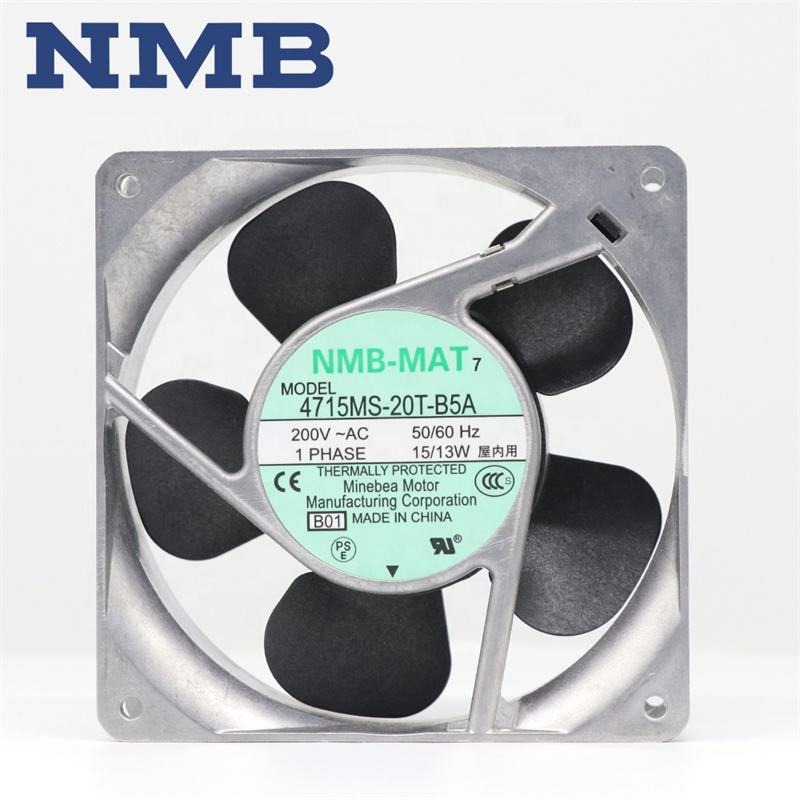 NMB-MAT 4715MS-20T-B5A 4715MS-20T-B50 4715MS-20T-B5A-B01 200V AC 50/60HZ 15W 12cm 4700RPM Cabinet Inverter Axial Cooling Fan