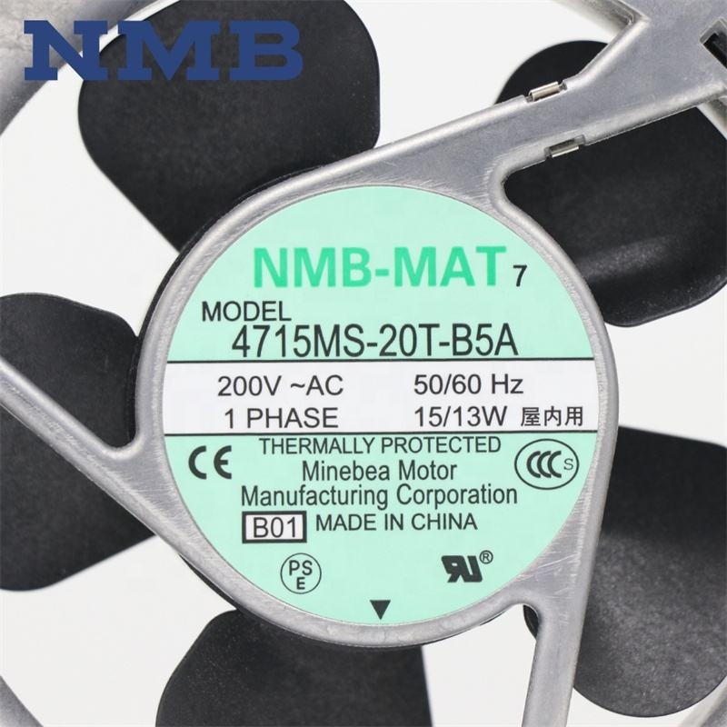 NMB-MAT 4715MS-20T-B5A 4715MS-20T-B50 4715MS-20T-B5A-B01 200V AC 50/60HZ 15W 12cm 4700RPM Cabinet Inverter Axial Cooling Fan