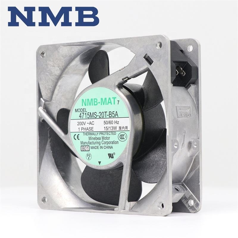 NMB-MAT 4715MS-20T-B5A 4715MS-20T-B50 4715MS-20T-B5A-B01 200V AC 50/60HZ 15W 12cm 4700RPM Cabinet Inverter Axial Cooling Fan