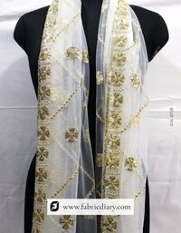 Beautiful Sequins Embroidered Designer Net Dupatta