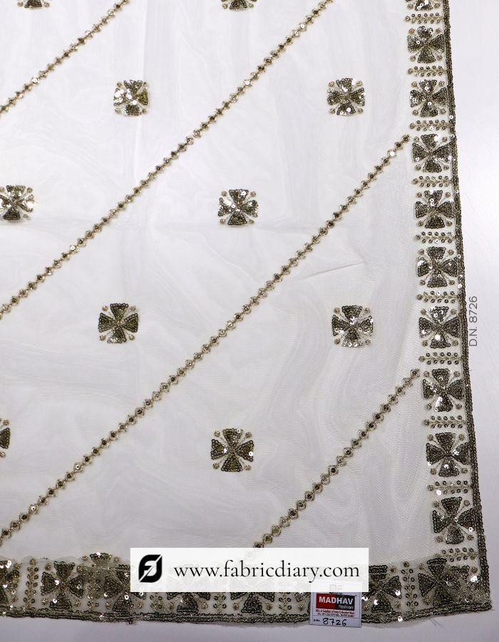 Beautiful Sequins Embroidered Designer Net Dupatta