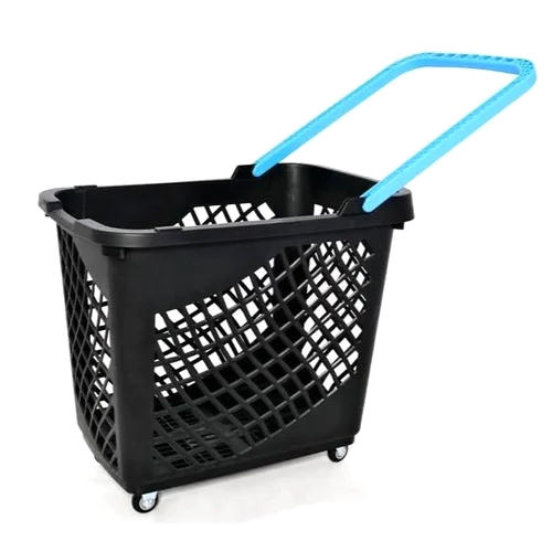 Supermarket Plastic Shopping Basket - Color: Black