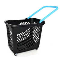 Supermarket Plastic Shopping Basket - Color: Black