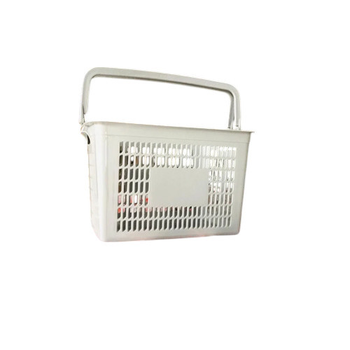 Supermarket Hand Plastic Shopping Basket - Color: White