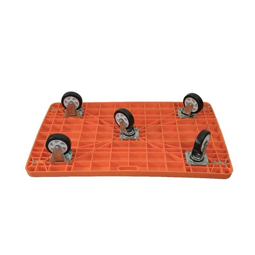 500kg Orange Color 5 Wheeled Plastic Platform Trolley