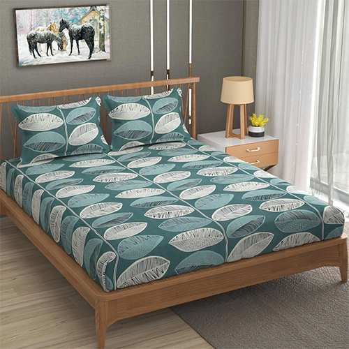 Floral Printed Bedsheet - Cotton Blend, 3 Pieces Set (1 Bedsheet + 2 Pillowcases), Multicolor, Modern Design, Washable, 180 Thread Count