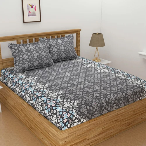 17X27 Inch Floral Printed Bedsheet - Color: Multicolor