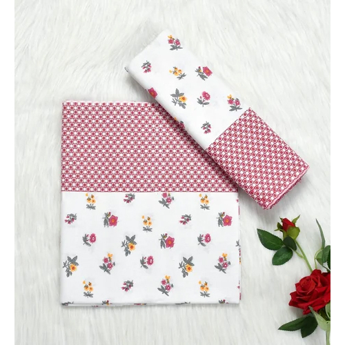 Single Bed Printed Top Sheet Pair - Color: Multicolor