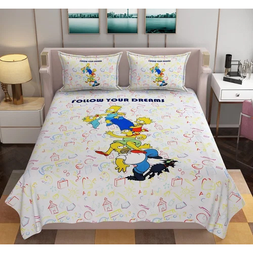 Pure Cotton Double Bedsheet - Color: Multicolor